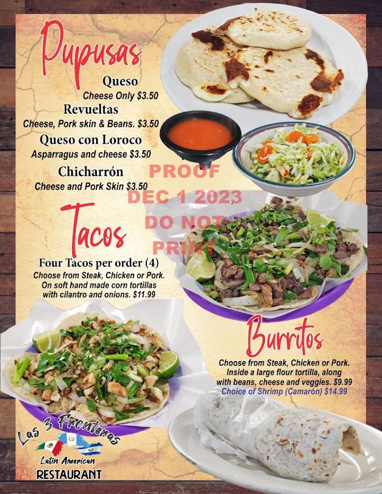 Las Tres Fronteras Restaurants Menu image 2
